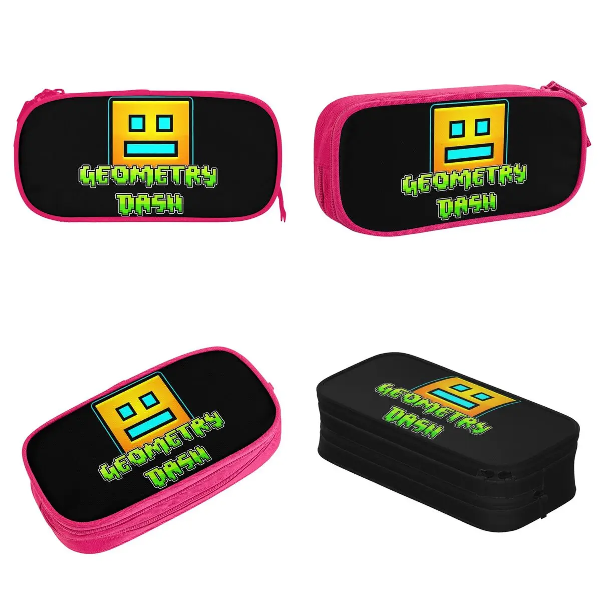 Geometry Dash Game Lover Pencil Case Pen Bag Girl Boy Big Capacity Students School Cosmetic Pencilcases