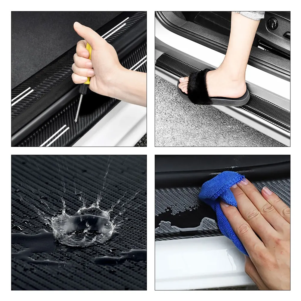 4PCS Car Door Sill Stickers Threshold Decals Accessories For BMW E46 E39 E60 E90 E28 E30 E34 E36 E53 E61 E62 E70 E87 E91 E92 E93