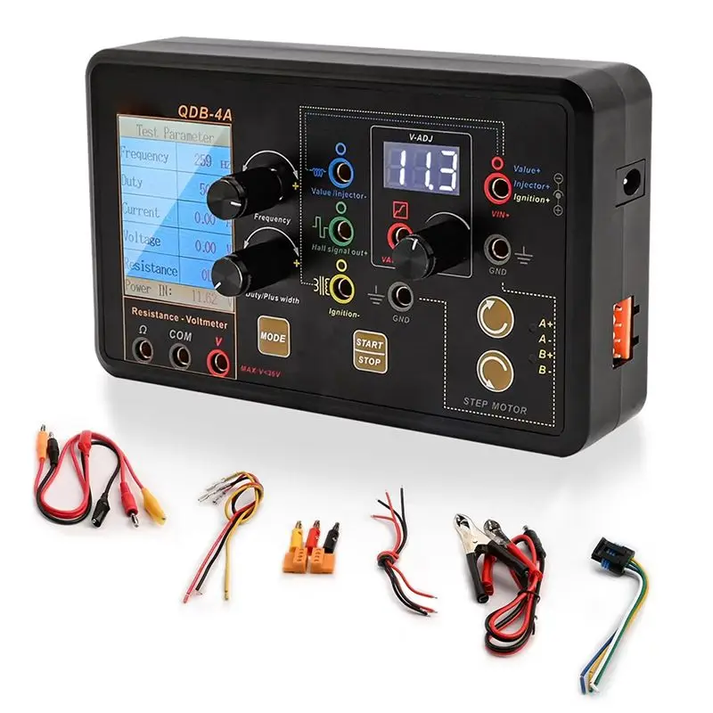 A30F-New QDB-4A Automotive Ignition Coil Tester Idle Stepper Motor Solenoid Valve Injector Actuator Driver Car Oxygen Tester