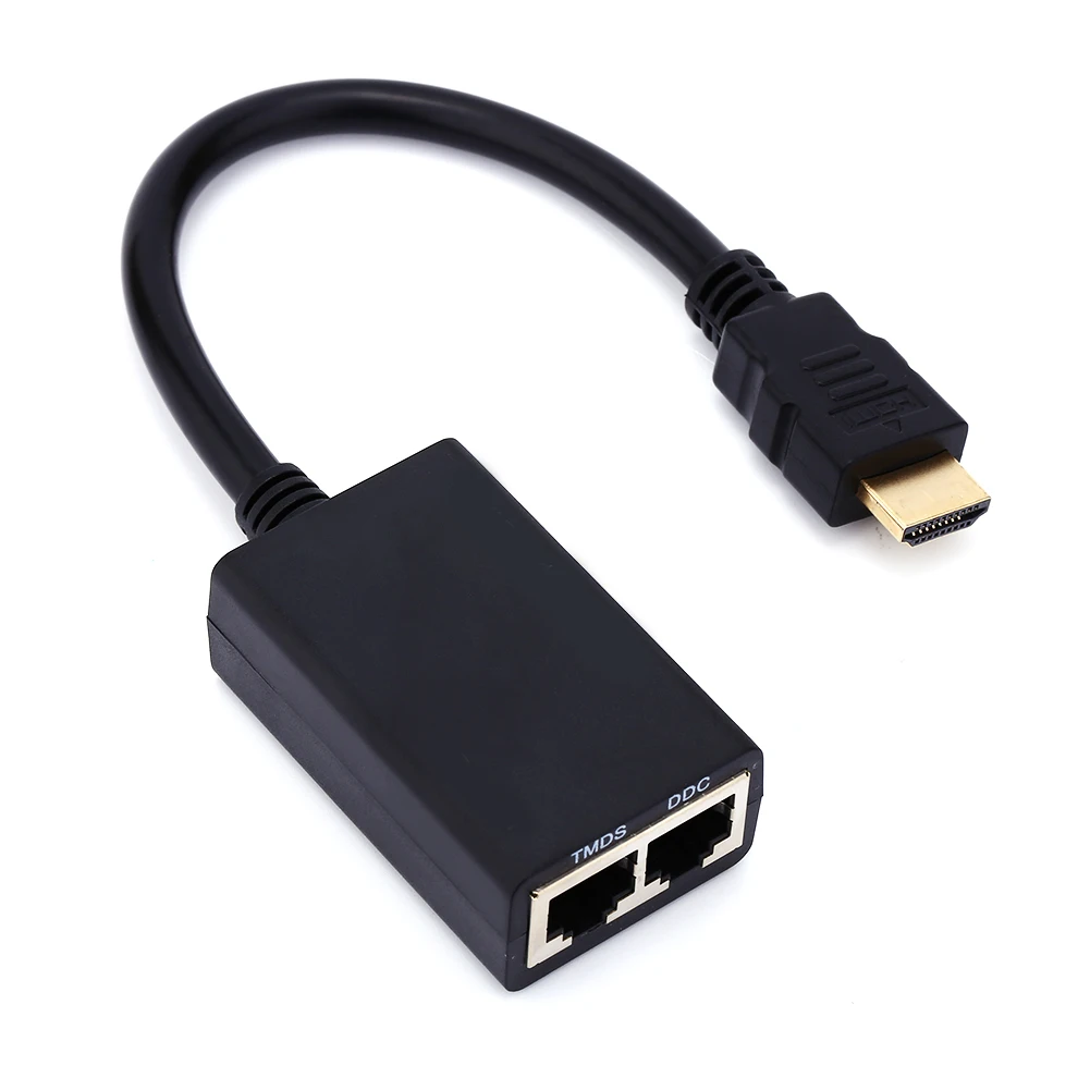 Universal 30M HDMI Over RJ45 CAT5e CAT6 LAN Ethernet Balun Signal Extender Repeater Up to 1080P Network Receiver Sender Cables
