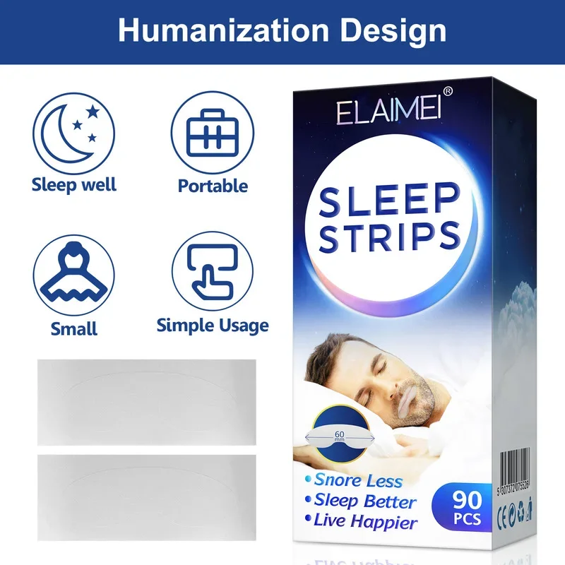 Sleep Strips Mouth Strips Anti Snore Stopper 90Pcs Adhesive Sleep Mouth Tape for Better Nose Breathing Less Mouth Breathing