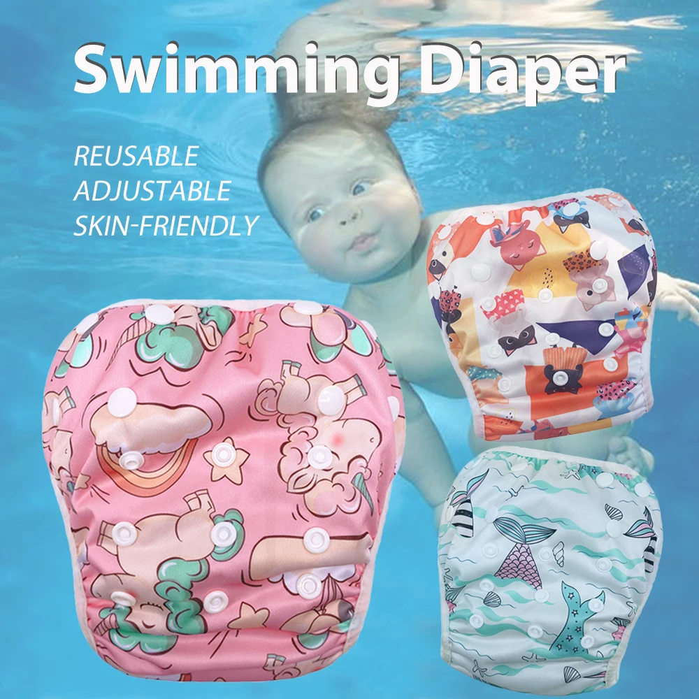 Couches de bain réutilisables et lavables pour bébé garçon et fille, 1 pièce, estimations de natation, cadeaux de fête préChristophe, grande taille