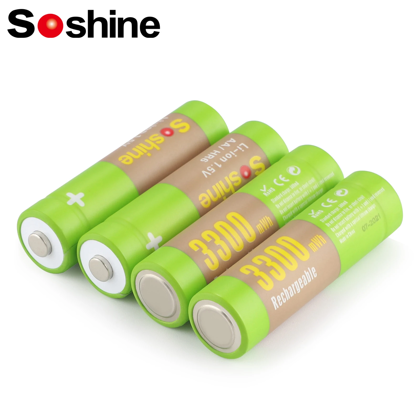 Soshine 3300mWh AA Lithium Rechargeable Battery 1.5V 2A Batteries 1000 Charge Cycles for Clocks Radios Smoke Alarms MP3 Player