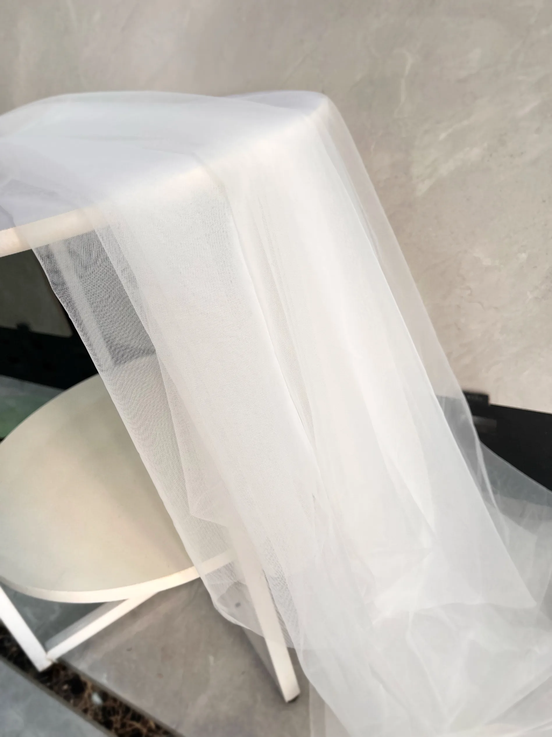 3Meters Wide White Soft Solid Sheer Tulle Fabric Transparent DIY Textile for Wedding Backdrop Decoration  Event Design