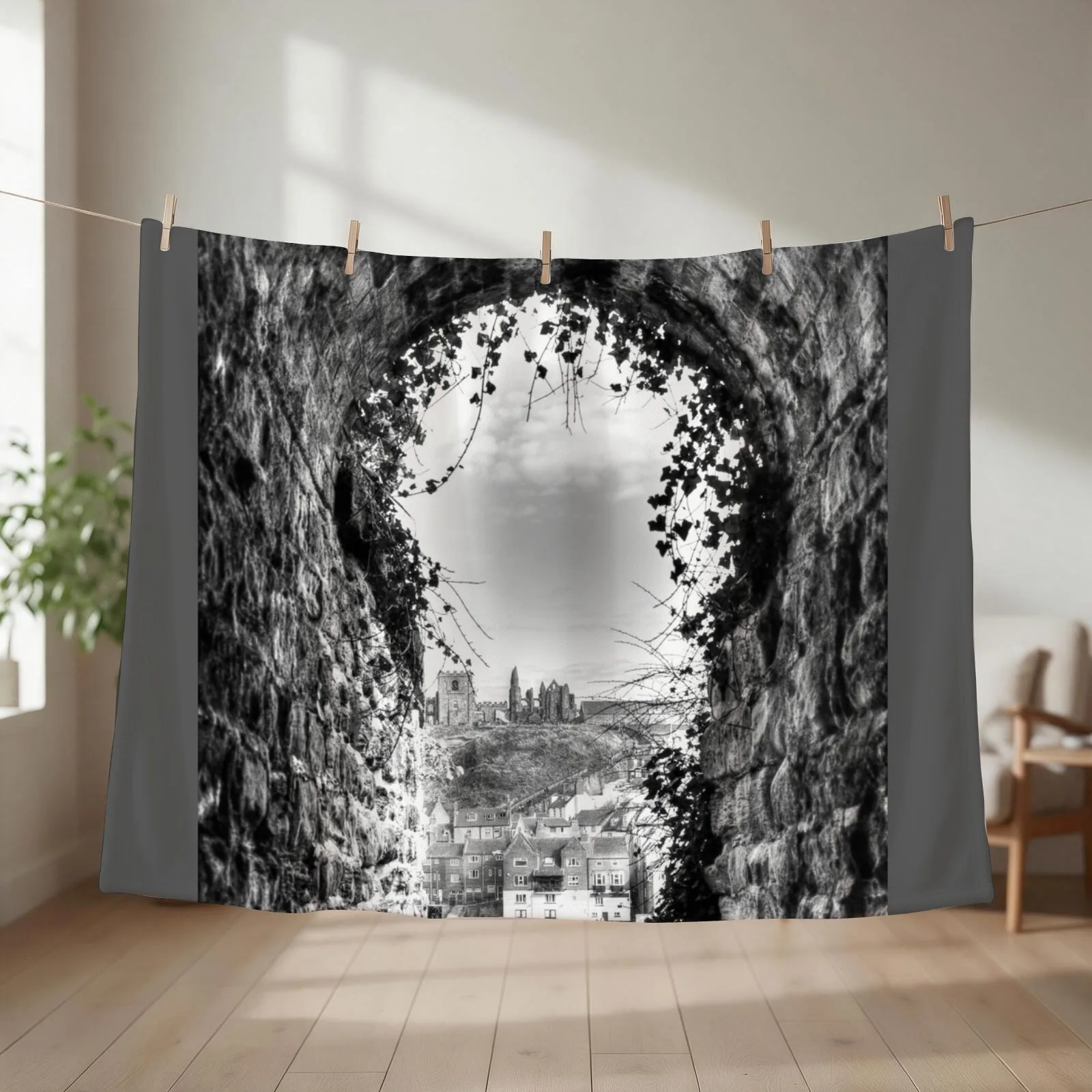 Whitby Abbey Throw Blanket couch cozy soft plush fuzzy picnic outdoor blanket