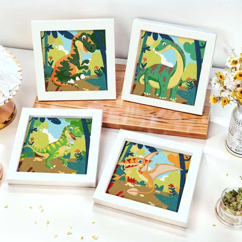 

Dinosaur Diamond Painting Children's DIY Cartoon Diamond Stickers Small Dinosaur Diamond Stickers Gift