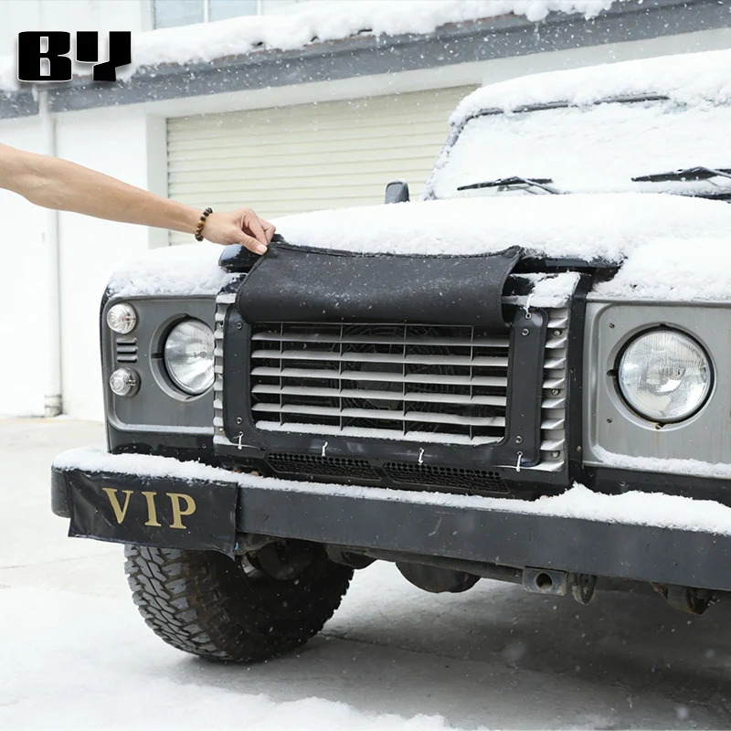FITS For DEFENDER 90, 110 & 130 2004-2018 FRONT RADIATOR GRILLE MUFF COVER - BLACK