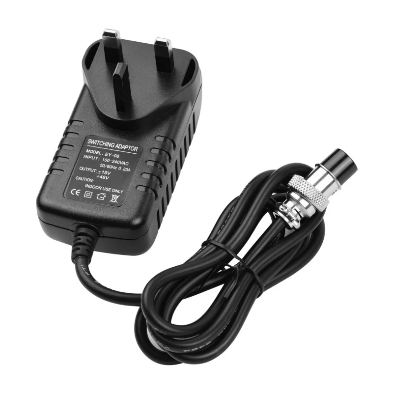 FJ-18 Mixer Power Adapter 15V230mA Universal Four-pin Round Head Interface for 16 Channels or Less Mixer Replacement Accessories