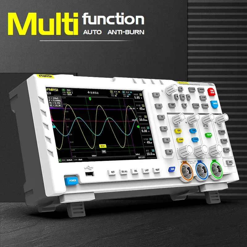 FNIRSI 1014D Digital Oscilloscope 100MHz 2 Ana-log Bandwidth 1GSa/s Sampling Rate 2 In 1 Dual Channel Input Signal Generator