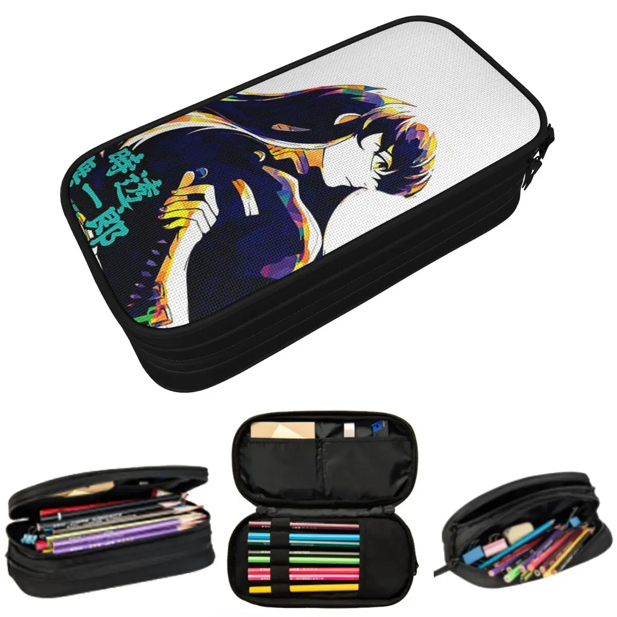 Muichiro Tokito مقلمة تخزين كبيرة أكياس القلم صندوق القلم قلم رصاص الحقيبة للبنين بنات طالب القرطاسية مكتب المدرسة
