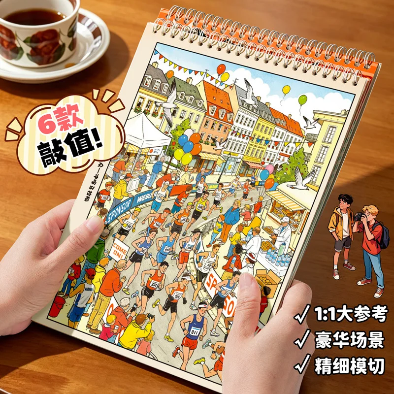 

Kawaii Small World 3D Lively ski resort Landscape Sticker book DIY Pocket Cabin Scene festival gift