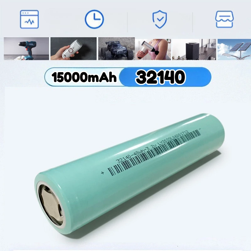 

Новый аккумулятор LiFePO4 3,2 В 32140 15 Ач DIY для 4S/8S 12 В/24 В/36 В глубокого цикла для электромобилей, инвертор для кемпинга, солнечный и высокий разряд