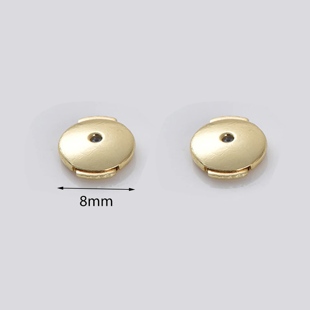 4/8 Stück 18K vergoldete runde Ohrringverschlüsse für DIY-Ohrstecker, Stopper, Schmuckzubehör, Komponenten – Detail 1