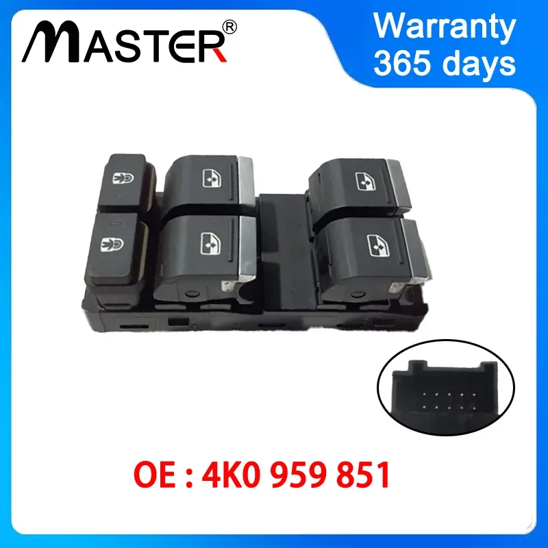 

Left Front Electric Window Regulator Switch 4K0959851 For Audi A6 C8 A7 RS7 RS6 2019-2024 4K0 959 851