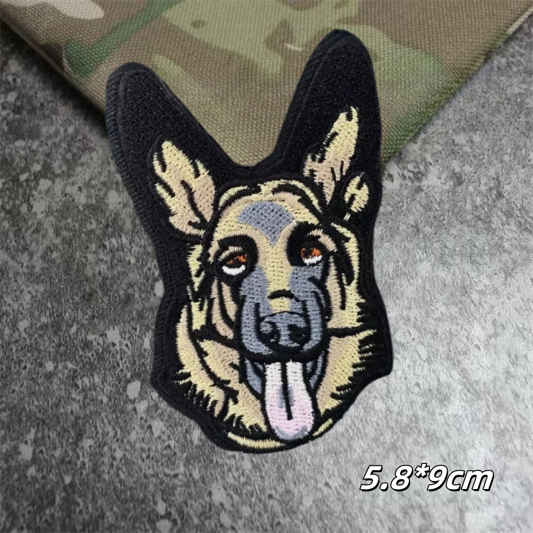 German Shepherd Dog Embroidered Tactical Patch Hook&Loop Patches Doberman Morale Badge Military Bulldog Armband Backpack Sticker