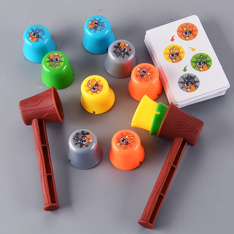 1 Set Hammering Mole Stack Cups Board Game for Parent-Child Interaction Kids Children Intelligence Toy Novelty Birthday Gift