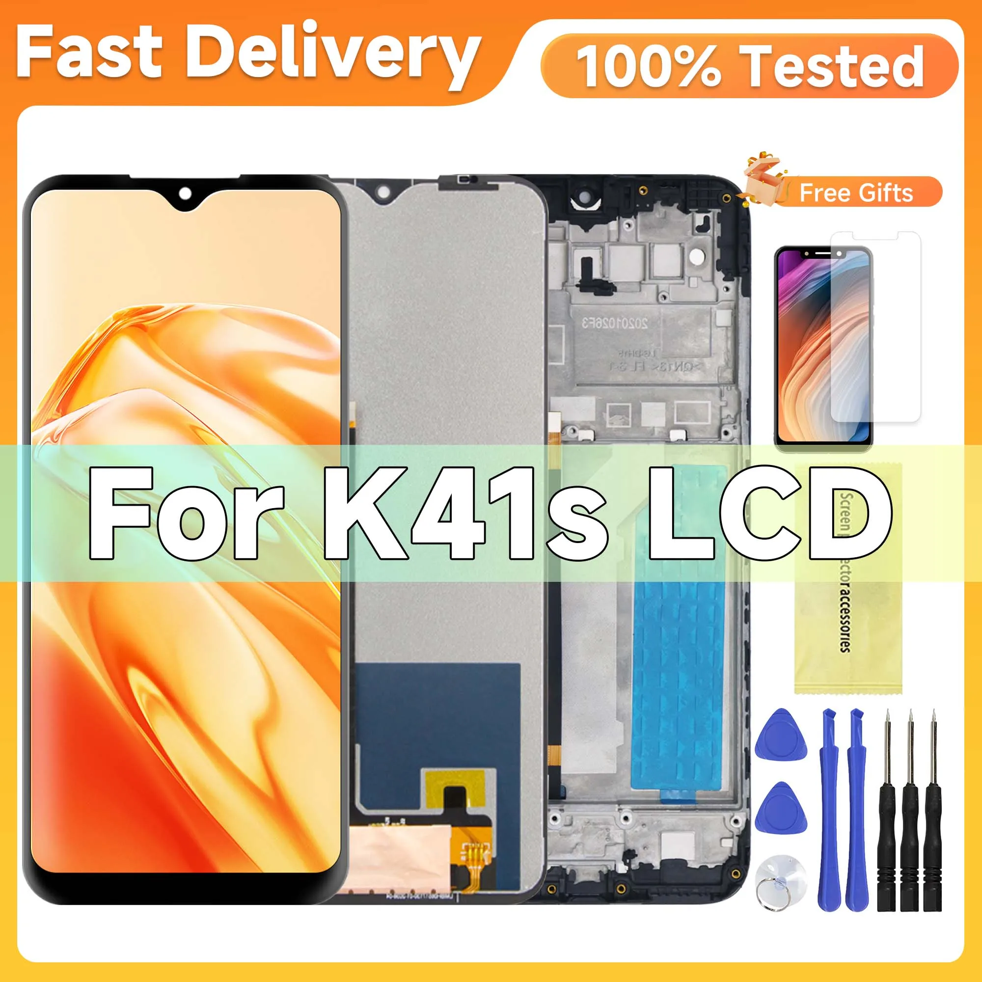 

6.55'' High Quality For LG K41S Display Touch Screen Assembly Digitizer For LG K41S LCD LMK410EMW LM-K410 Screen With Frame