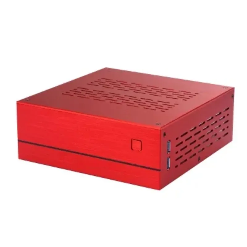 A01 Aluminum Mini-ITX Case - Horizontal HTPC/Industrial Control Compact Chassis, Slim Small Form Factor PC Case for Home/Office view 4