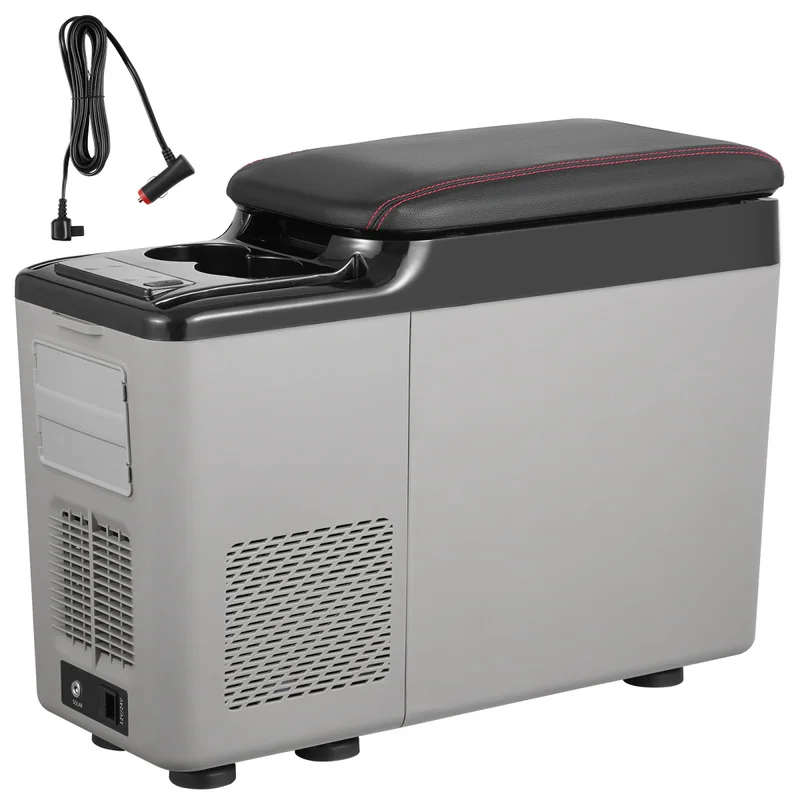 Car Armrest Refrigerator Fridge,15 L Single Zone Portable Freezer,12/24V DC/100-240V AC Compressor Cooler For Outdoor,Camping