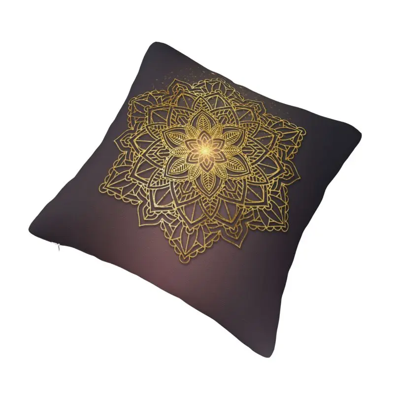 Custom Modern Flower Of Life In Lotus Mandala Cushion Cover for Sofa Velvet Buddhism Aum Yoga Meditation Pillow Case