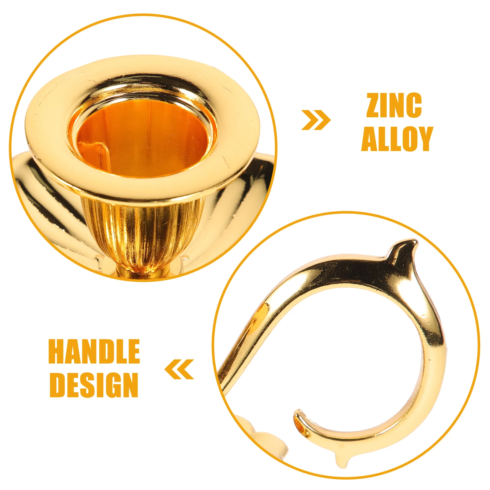 

Vintage Cup Holder Metal Candlestick Decorative Pillar Holders Golden Rural Stands Small Holders Zinc Alloy