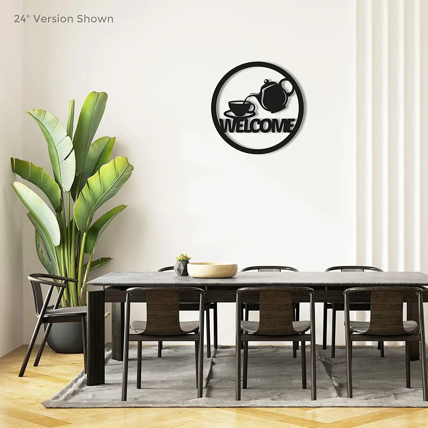 Teapot Welcome Metal Sign | Tea Time Welcome Sign Tea Pot and Saucer for HomeLiving Room/Home Decoration