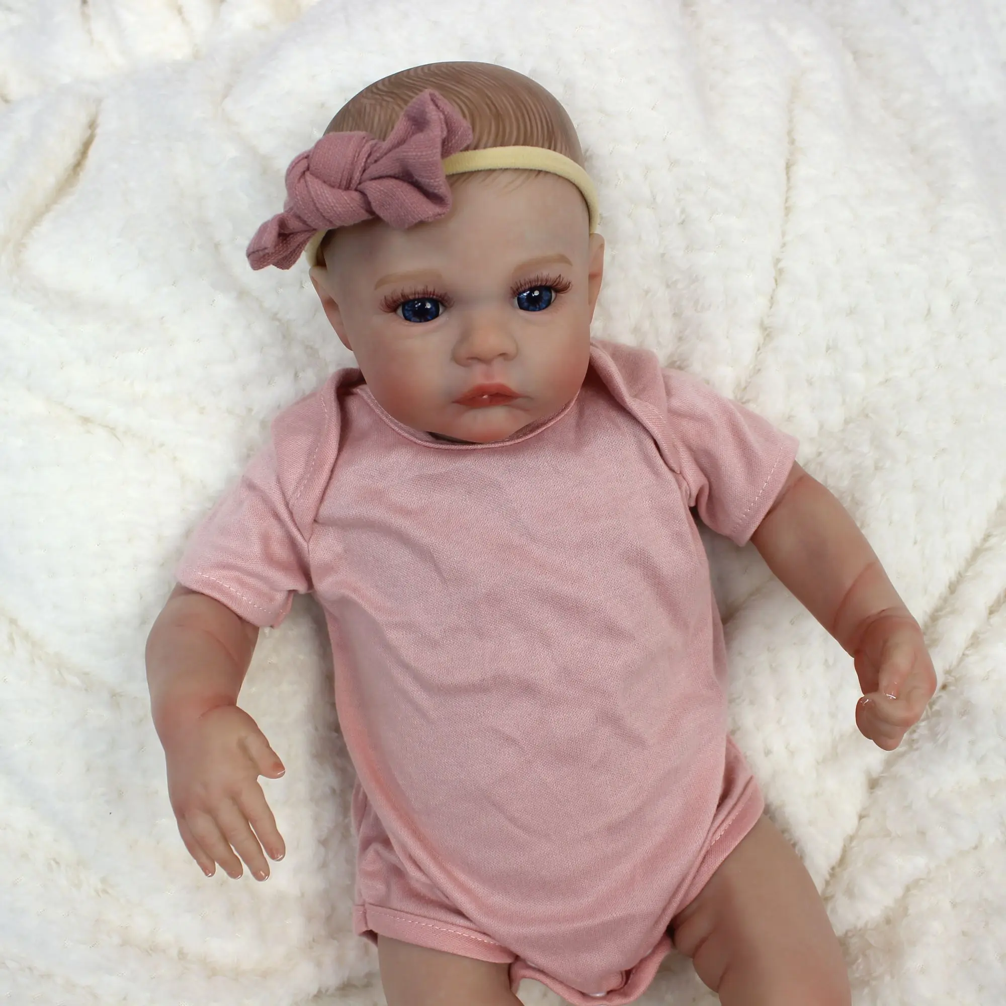 Muñeca Reborn de 18 pulgadas, cuerpo suave, piel 3D, venas visibles hechas a mano, muñeca artística coleccionable, regalo de Navidad