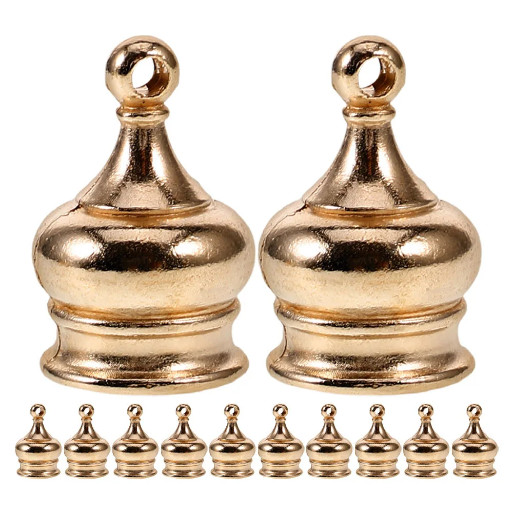 

12pcs Perforated Decorative Nut Finials M10x1 Thread Crown Shaped Zinc Alloy Lamp Shade Parts Home Lighting Fixtures