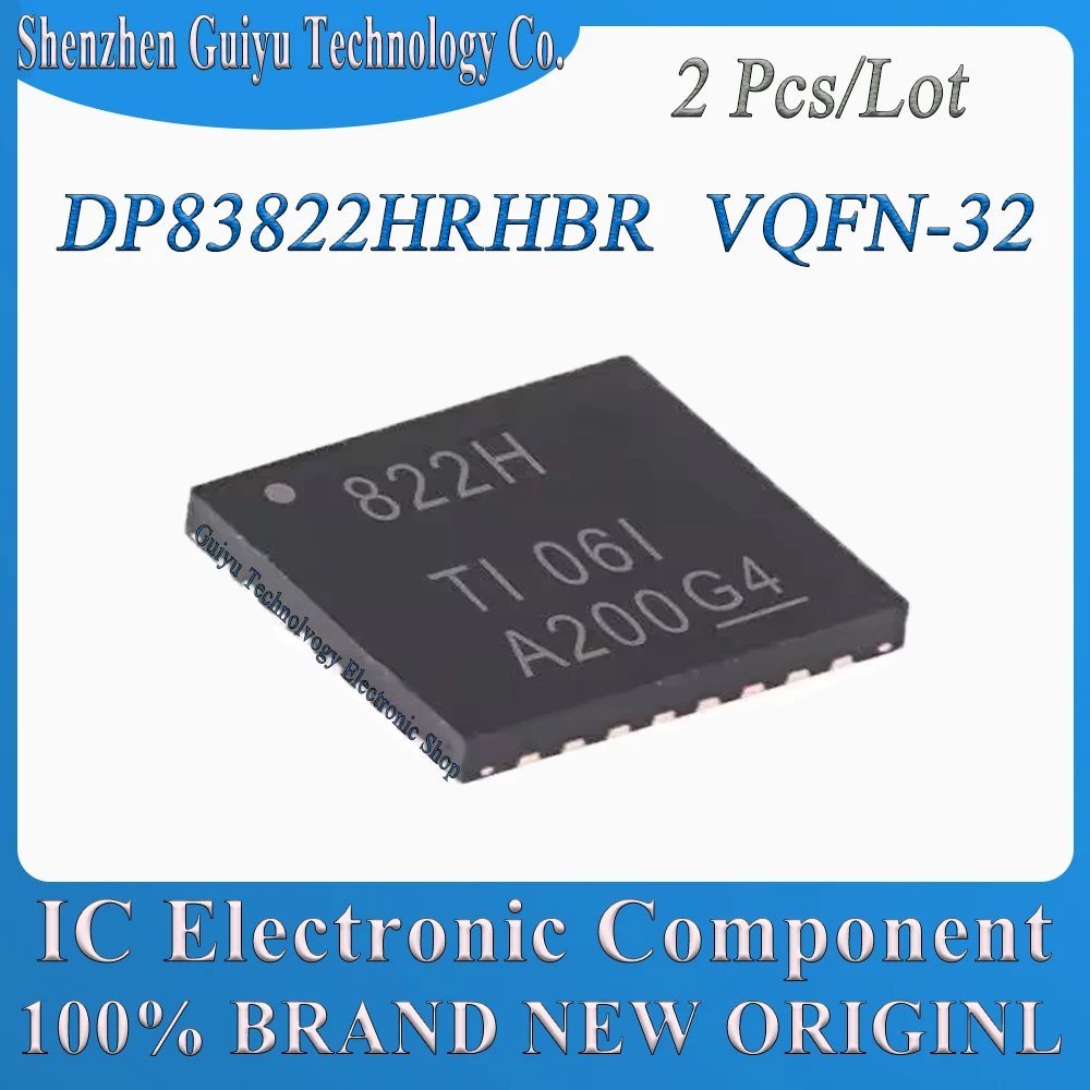 

2 Pcs/Lot DP83822HRHBR 822H DP83822HRHB DP83822HRH DP83822HR DP83822H DP83822 VQFN-32 IC Chip