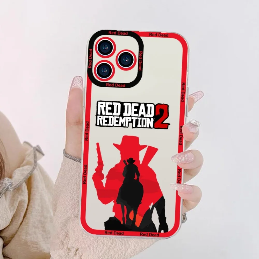 Red Dead Redemption 2 Phone Case For iPhone 11 12 Mini 13 14 15 Pro Max Transparent Shell