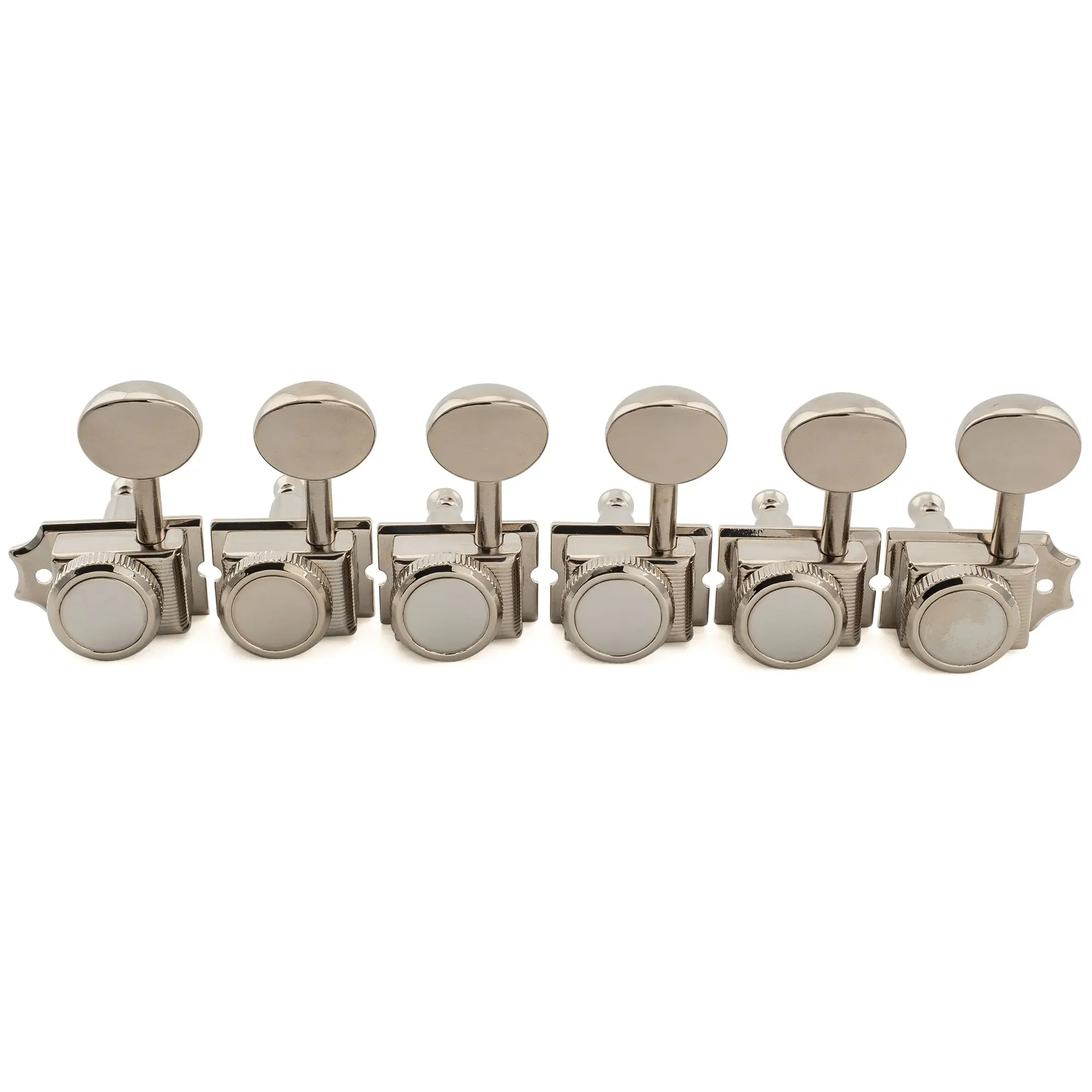 Musiclily Ultra R18T 6-in-line 18:1 Locking Machine Heads Semi Closed Tuners for ST TL Electric Guitar Silver