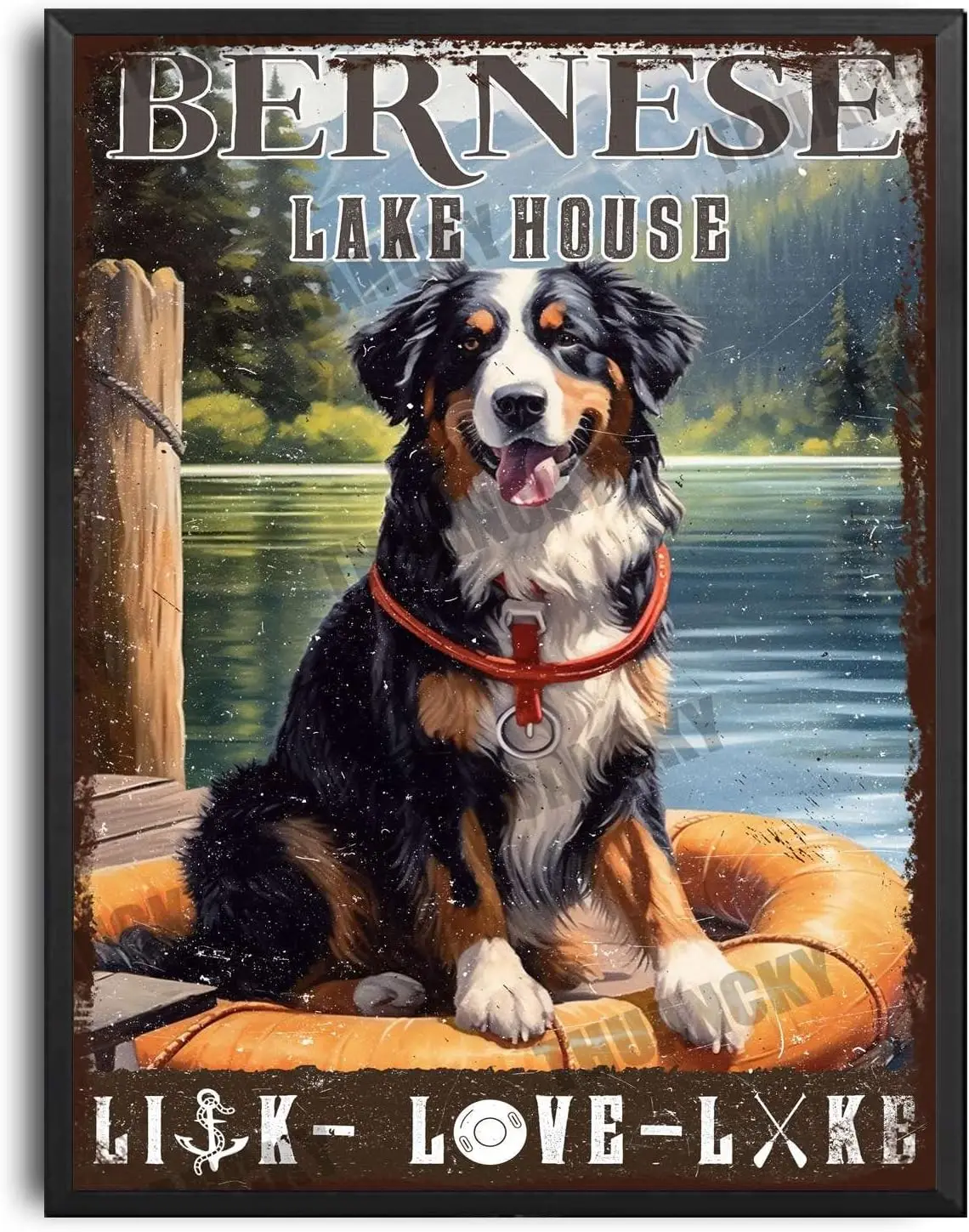 Aluminum Tin Signs Bernese Lake House Like Love Lake Style Retro Metal Tin Sign Wall Decor for Family Bar Restaurant Cafe Wall D