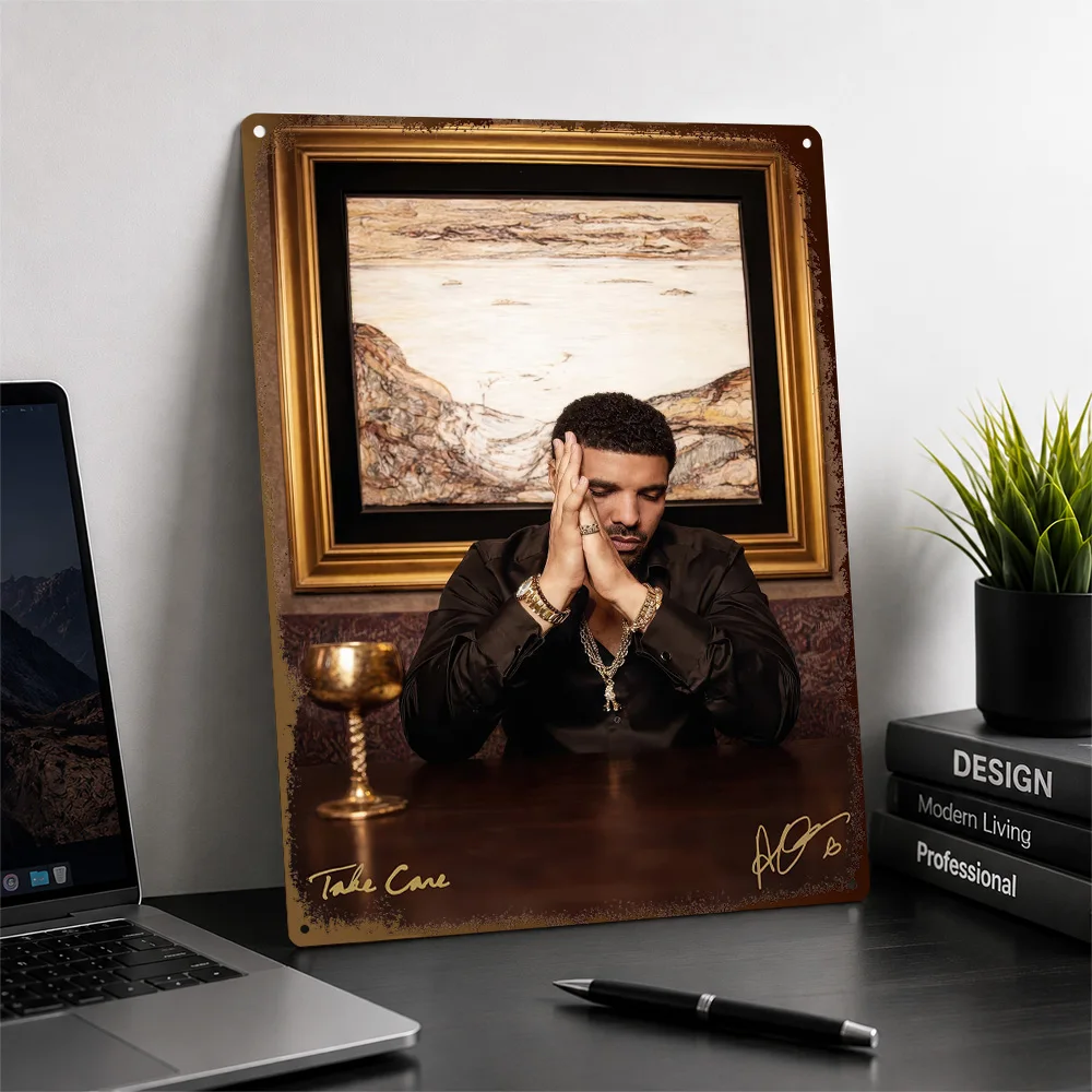 Drake 'Take Care' Album Cover Aluminum Poster Customized Metal Sign Bold Urban Rhythm Wall Art A Distinctive Gift For Rap Fans