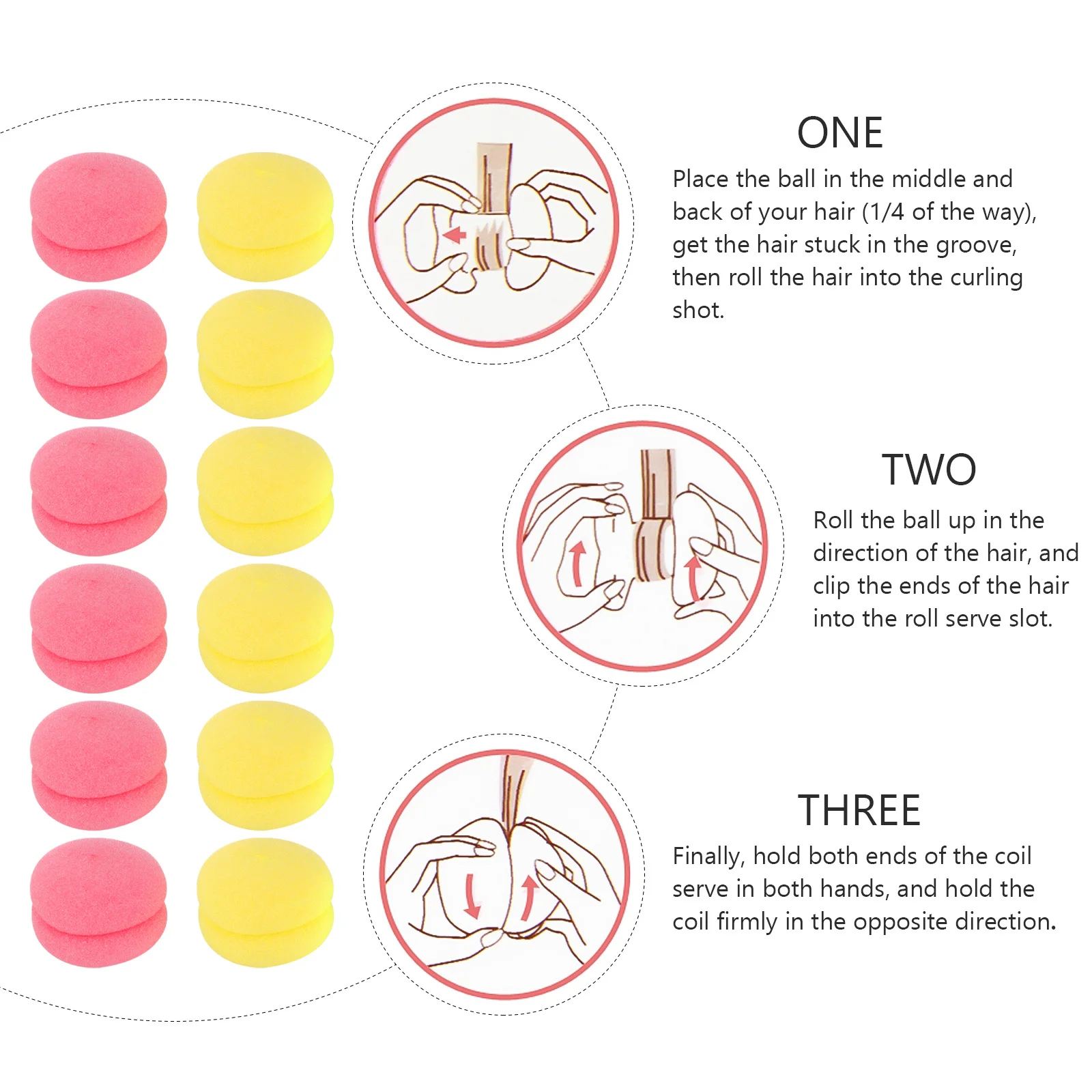 

2Pack Hair Curler Sponge Mushroom Design Lightweight Portable Hair Styling Tool for Women Easy Wash Temporary Curling Accessory