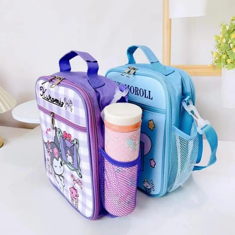 Hello Kitty New Sanrio Kawaii Lunch Box Bag Kuromi My Melody Cinnamoroll Cute Cartoon Student Large Capacity Portable Bento Bag