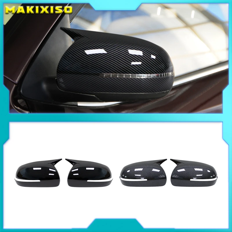 Car Rearview Mirror Cover Trim Rearview Mirror Cap Housing Sticker Decoration For Kia Forte K3 Cerato 2010-2018 ABS Carbon Fibe