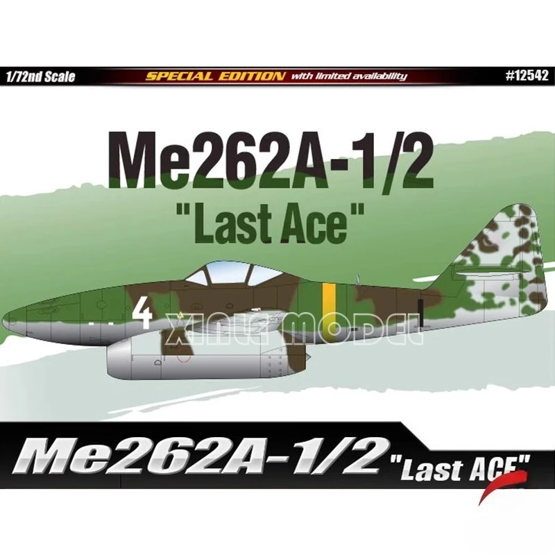 

Academy Aircraft Model Kit 12542 Messerschmitt Me 262A-1/2 "Last Ace" 1/72
