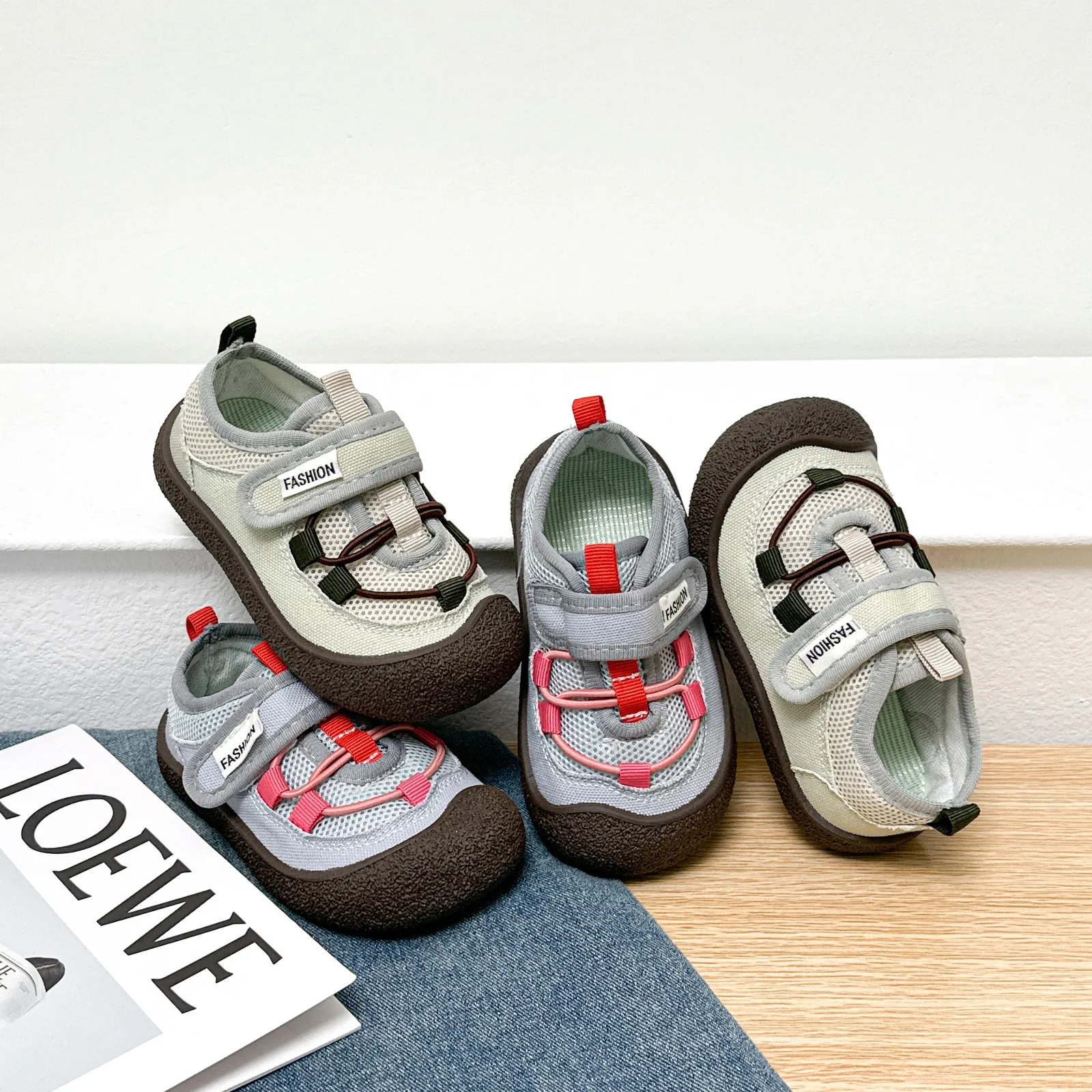 

2025 Autumn Fashion New Children's Canvas Non-slip Shoes Boys' Mesh Girls' Baby Soft Soled Casual Shoes Baby Walking Shoes