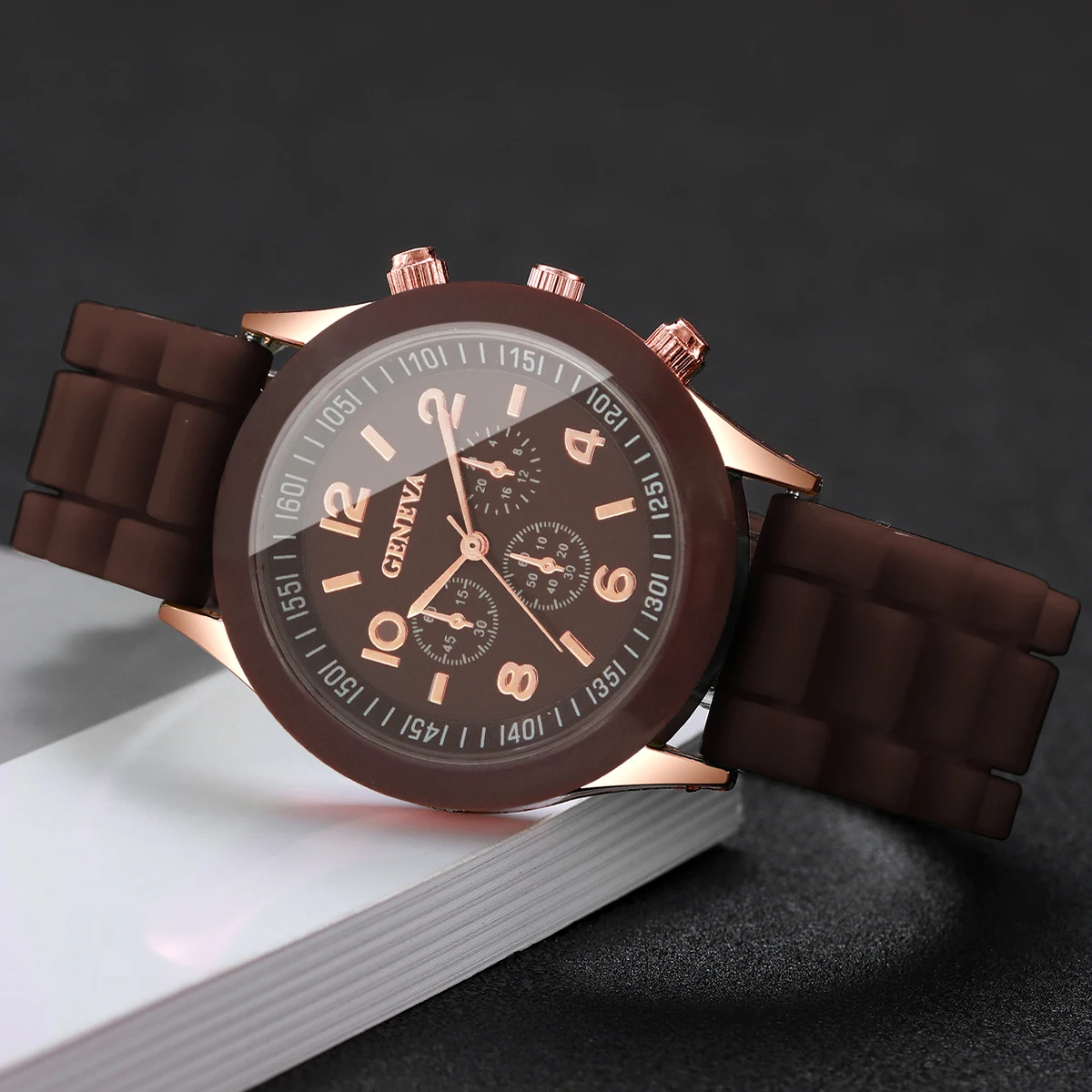 2PCS Fashion Arabic Dial Women Watch Heart Bracelet Set Silicone Band Ladies Quartz Wristwatches Reloj Mujer（Without Box） image 4