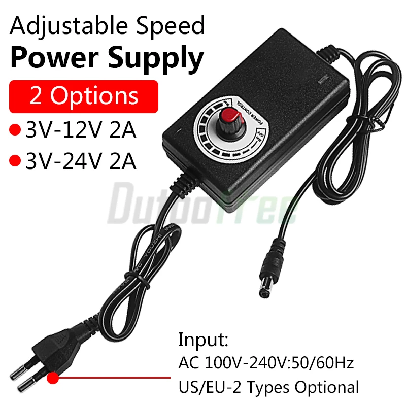 AC 100-240V Adjustable Adapter Power Supply Converter DC 3V-12V 3V-24V 2A  For Electronic Product Power Supply