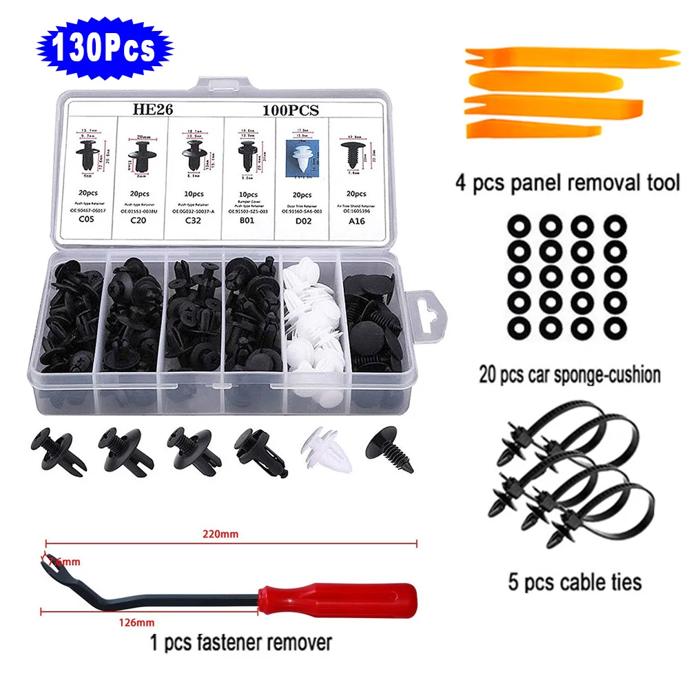 Car Fastener Clips Disassembly Tools Auto Body Fixing Pin Rivet Set Bumper Door Panel Mixed Plastic Clip Kit Accessories