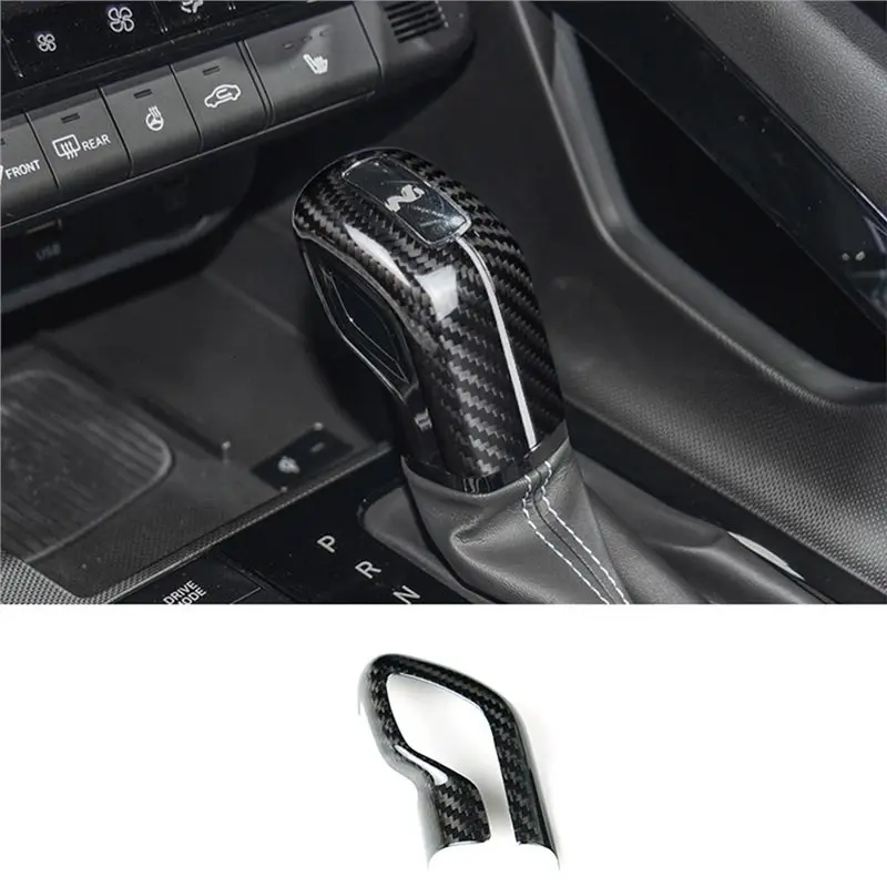 

Dry Carbon Fiber Trim For Car Gear Knob Shift Lever For Elantra N/Veloster N/Kona N/I20 N/I30 N/Tucson N Line