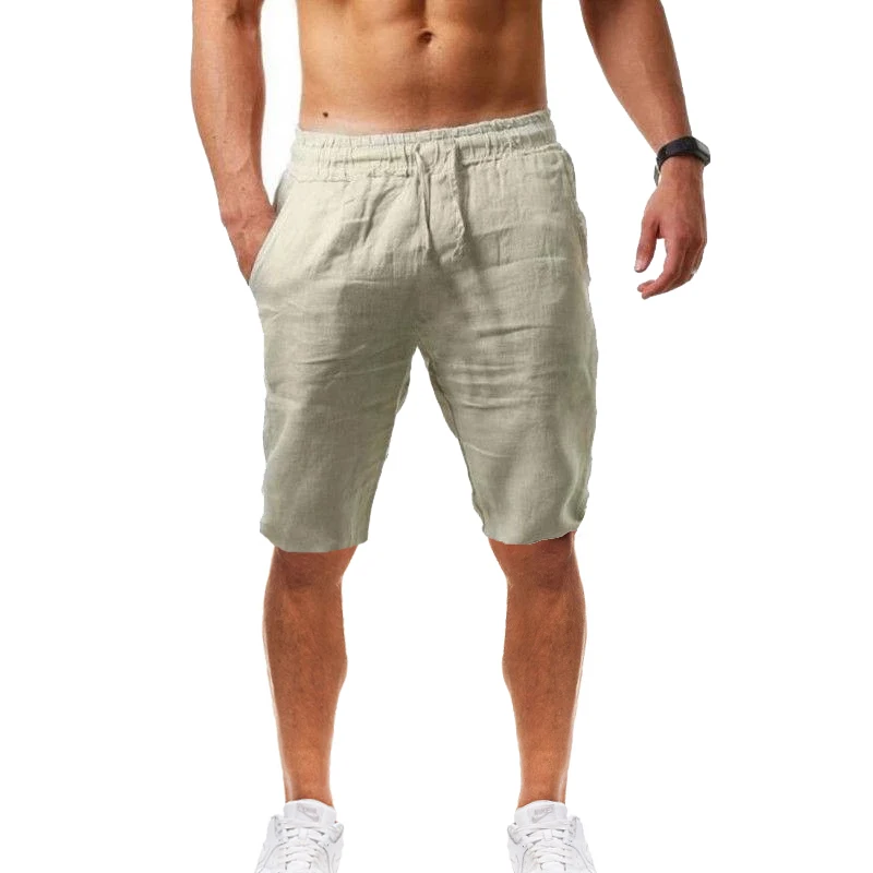 Ttrend New Men's Shorts  Cotton and Linen Beach Jogging  Leisure Sports Short Pants