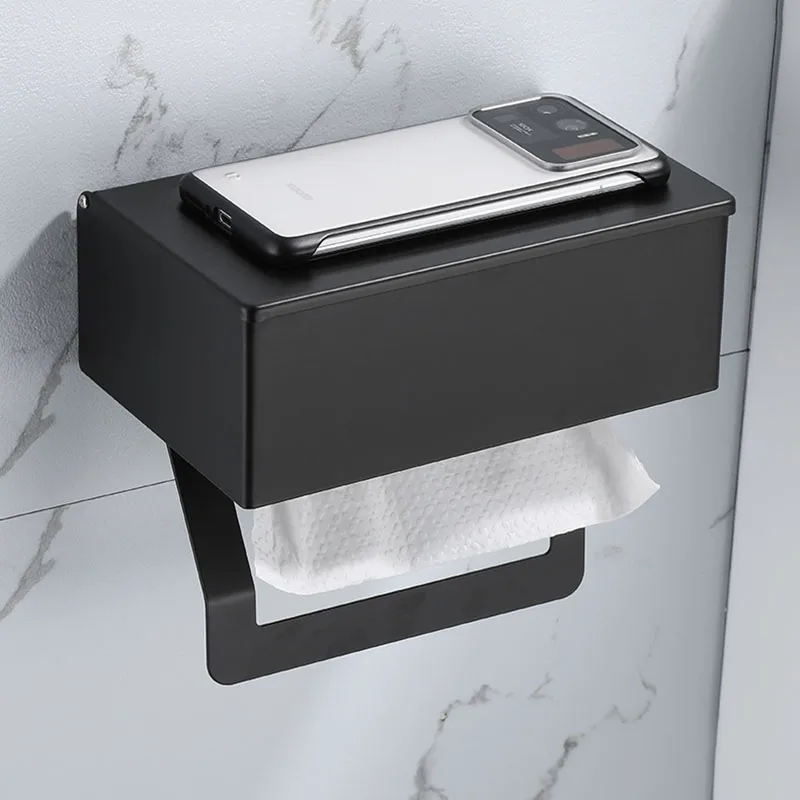 

Bathroom Shelving 304 Stainless Steel Paper Toilet Towel Holder Wall Hanging Roll Paper Rack Extraction Box Bathroom Storage Box