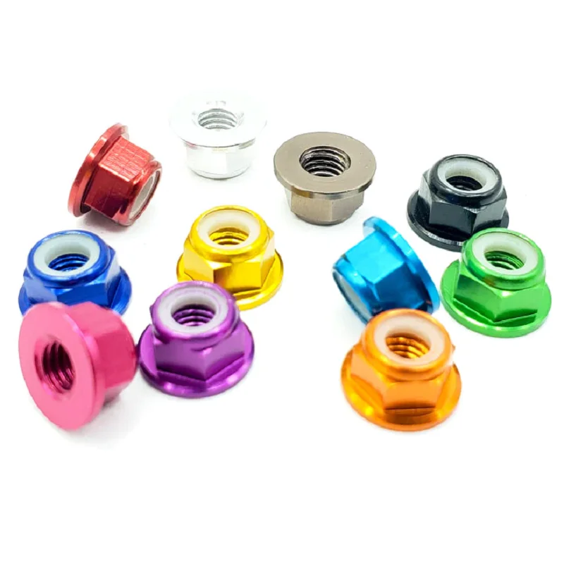 Rcinpower 5pcs M5 Aluminum Motor Screw Nuts Nylon Insert Self Lock Flange Nut for RC FPV Racing Drones 2205 2206 2207 Motor