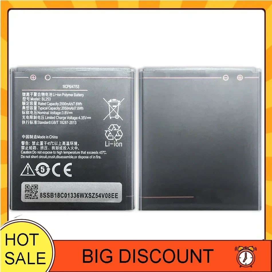 2050mAh BL253 Mobile Phone Batteries For Lenovo A2010  A 2010/BL 253 BL-253 A1000 A1000m A 1000 A2580 Portable Battery