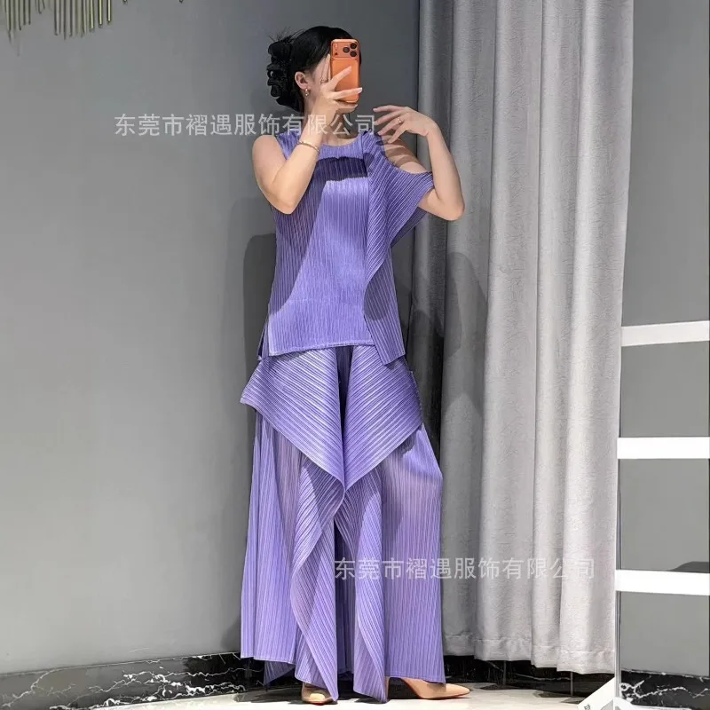 Conjunto de Pantalones Plisados Miyake, Diseño Plisado 2026, Nuevo Diseño Kelp de Verano, Pantalones Holgados con Pliegues, Talla Grande, Diseño de Alta Gama
