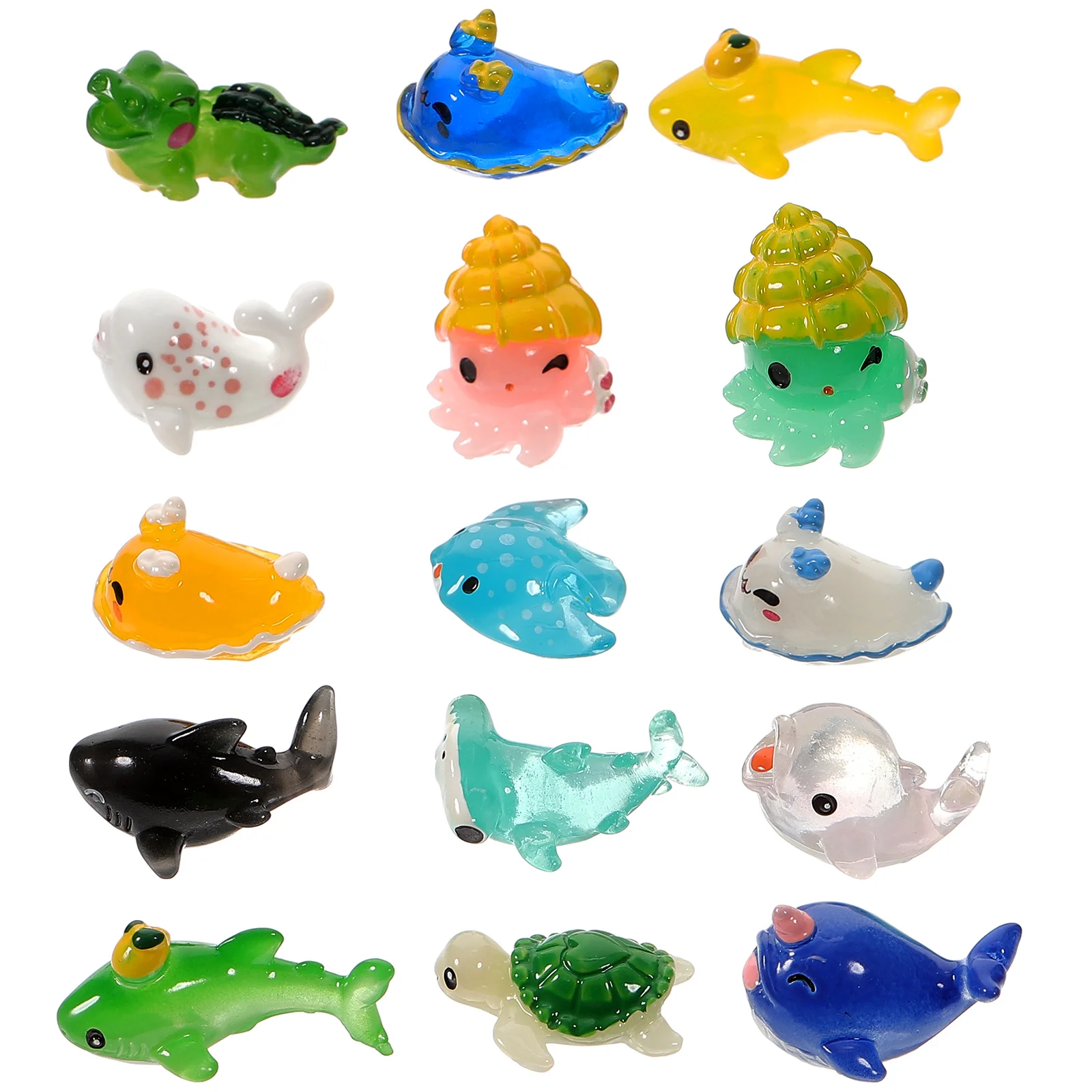 

15 Pcs Mini Animal Model Marine Decorations Micro Animals Miniature Ocean Models Resin Toys