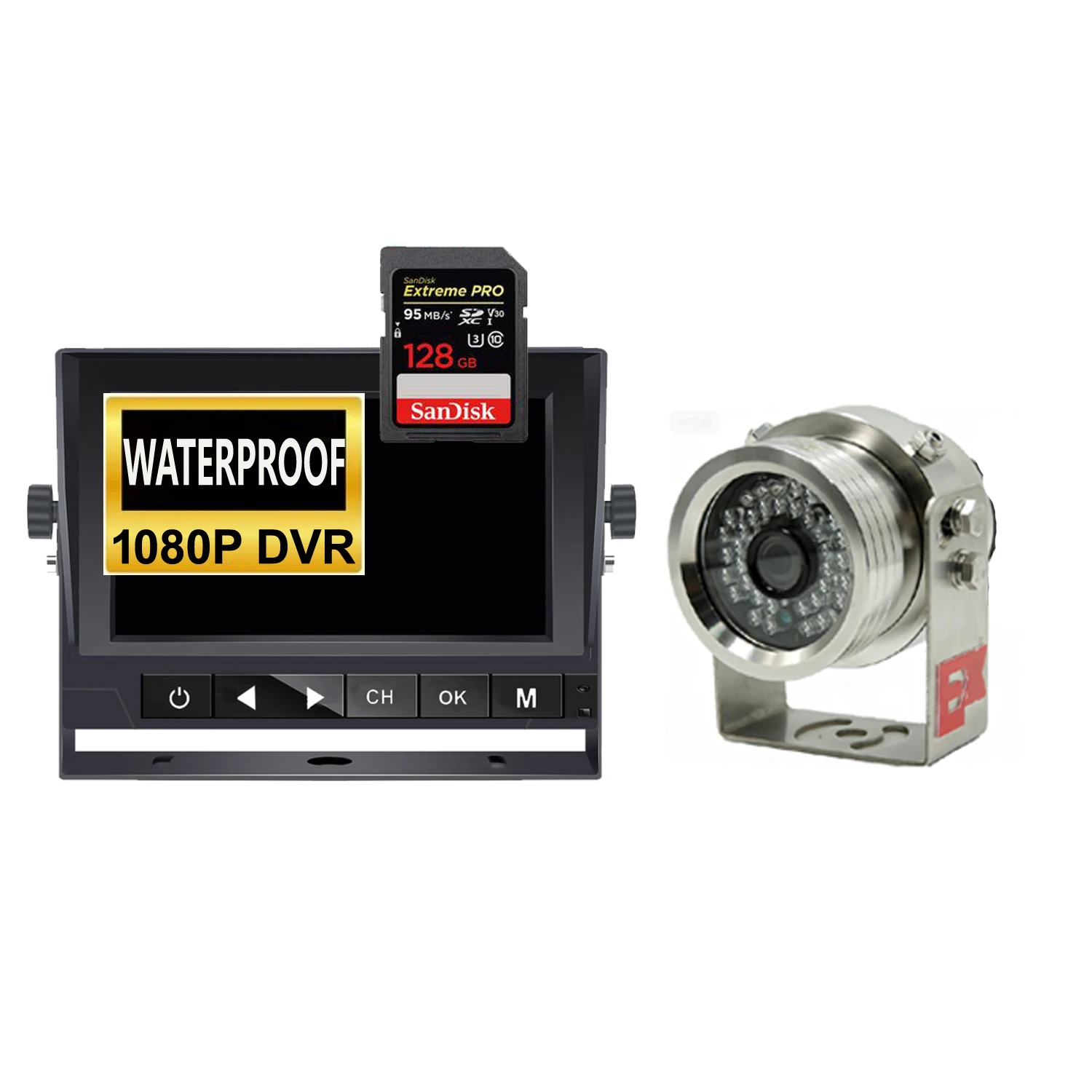 9inch 1080P AHD DVR Inbuilt Waterproof Anti-Explosion Reverse Truck Camera Kit Night Vision IP67 Oil Tank Truck