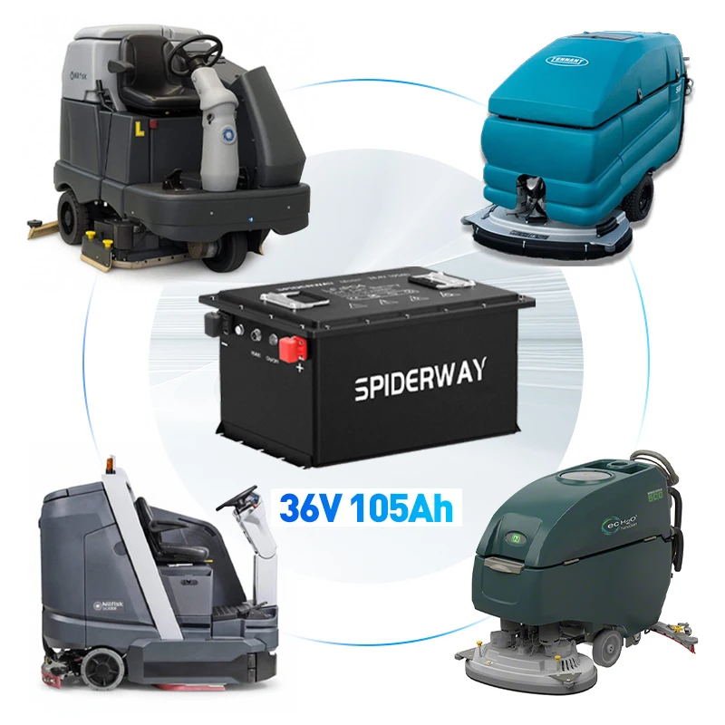 36V 105Ah LiFePO4 Lithium Battery + 36V 25A Fast Charger for Nilfisk Tennant Nobles Floor Scrubber Sweeper